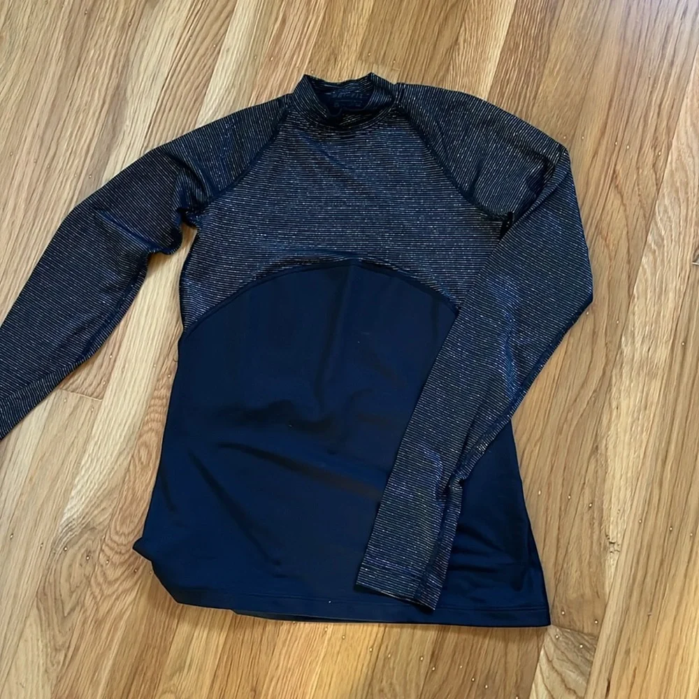 Nike Pro Warm Women's Sparkle Long-Sleeve Top Size S Black Silver and go… - Picture 3 of 3